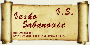 Vesko Šabanović vizit kartica